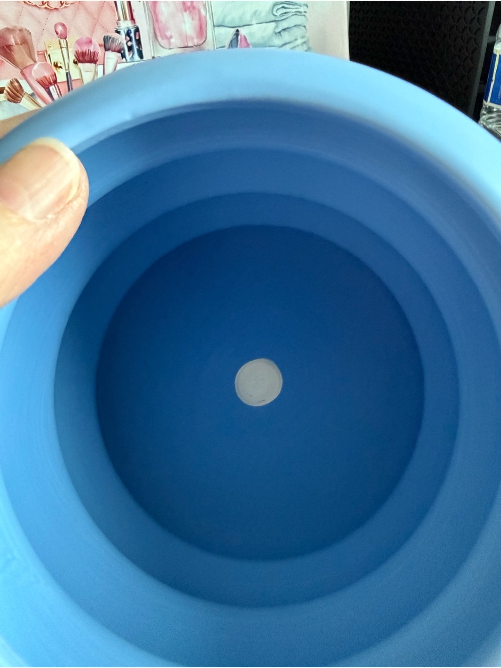 Room Essentials Blue Rippled Ceramic Planter - Picture 5 of 5